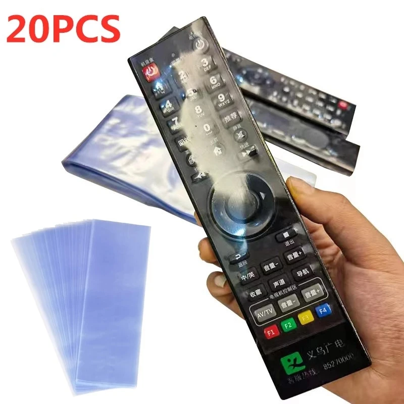 sac à film rétractable transparent, 5/10/20 pièces, housse pour télécommande tv, climatisation, sac de protection étanche et anti-poussière pour télécommande