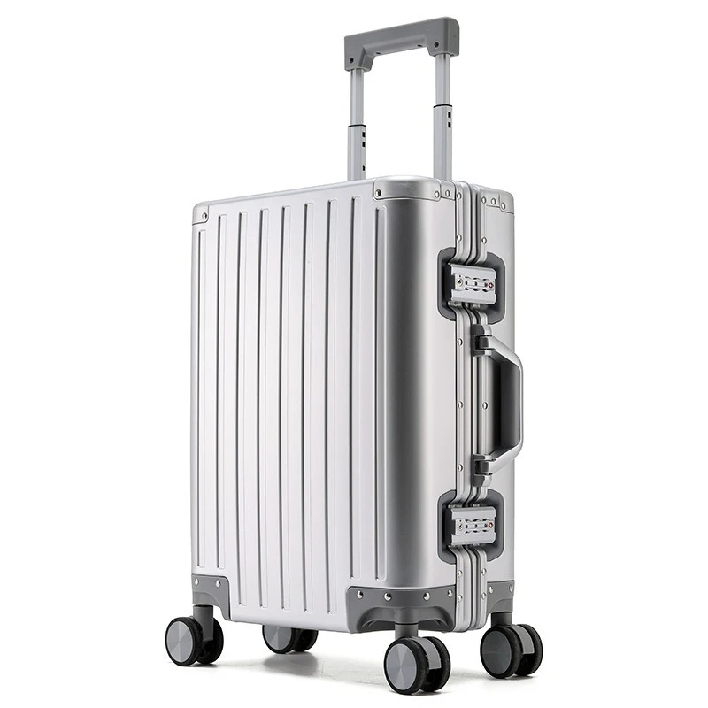 bagage durable de grande capacité pour hommes et femmes, aluminium, bagage à main, embarquement, voyage, neuf, 20, 24, 26, 28
