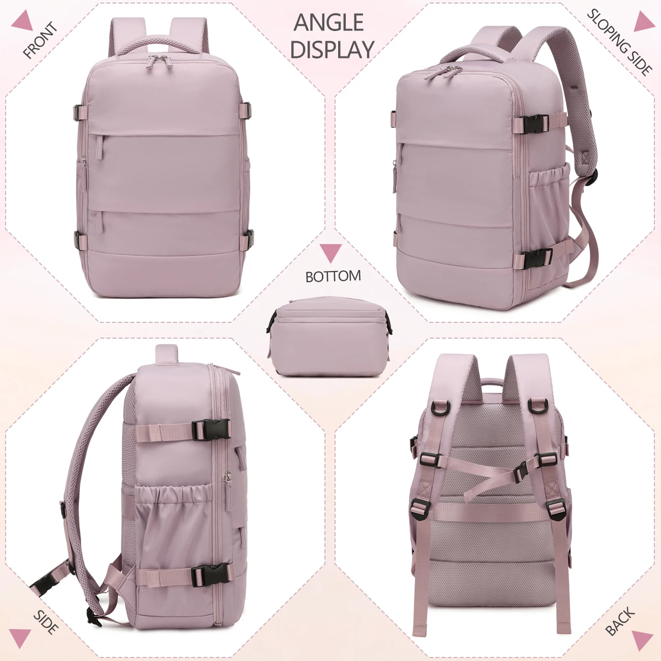 sac à dos à compression sous vide, sac de cabine approuvé ryanair, sac à dos unisexe pour ordinateur portable de 15,6 pouces, sac à dos de voyage sous vide pour randonnée en plein air