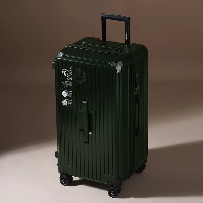 valise de voyage respirante pour hommes et femmes, boîte de tige de traction pour étudiants, roue de frein 28 ", bagage avec mot de passe, style fermeture éclair, 32