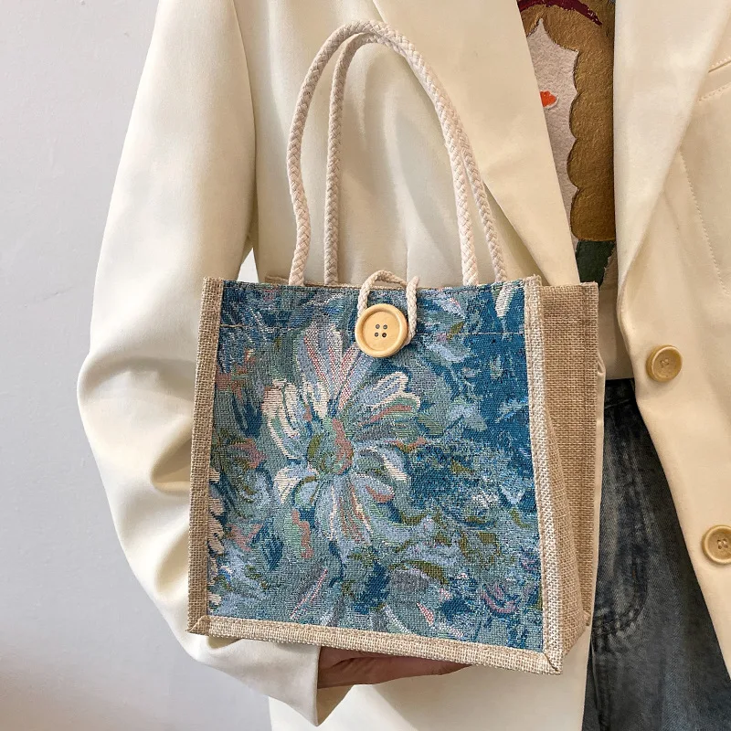 sac à main en lin pour femmes, sacs à main de style ins pour étudiants, sacs à poignée supérieure pour dames, sacs de luxe de styliste