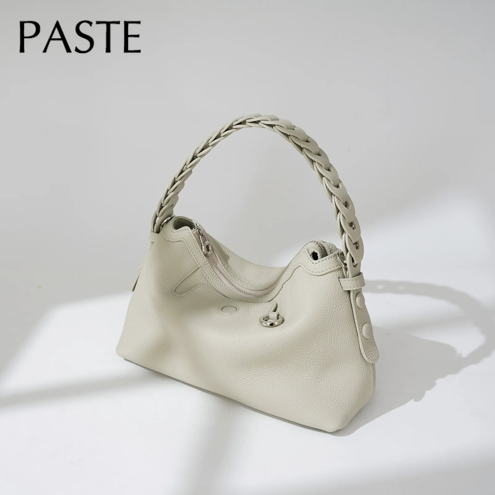 2025 ins chic designer poignée tissée à la main femmes fourre tout 2 bandoulière femme sac à bandoulière 100% cuir de vache sac à main beige