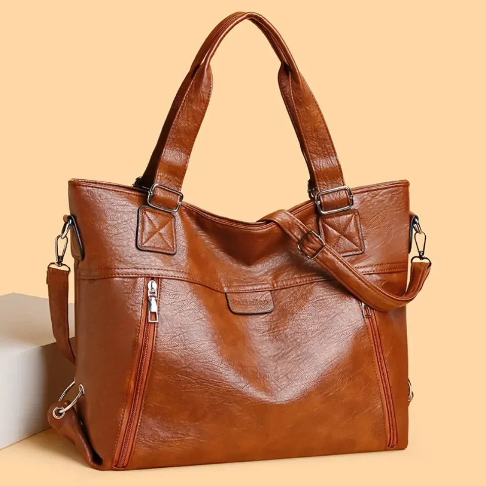 Sac à main rétro pour femmes, sac à bandoulière tendance, fourre-tout multicouche, sac à bandoulière de grande capacité