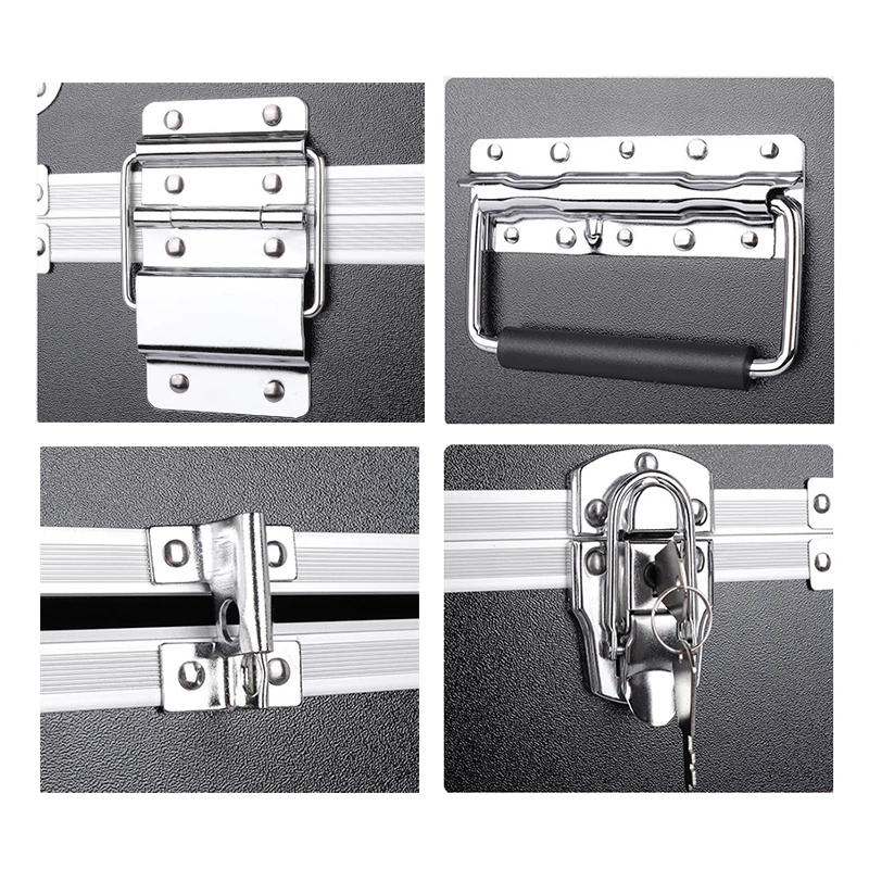 boîte à outils portable, équipement de sécurité, boîte à outils, mallette de rangement, valise en aluminium, étui résistant aux chocs