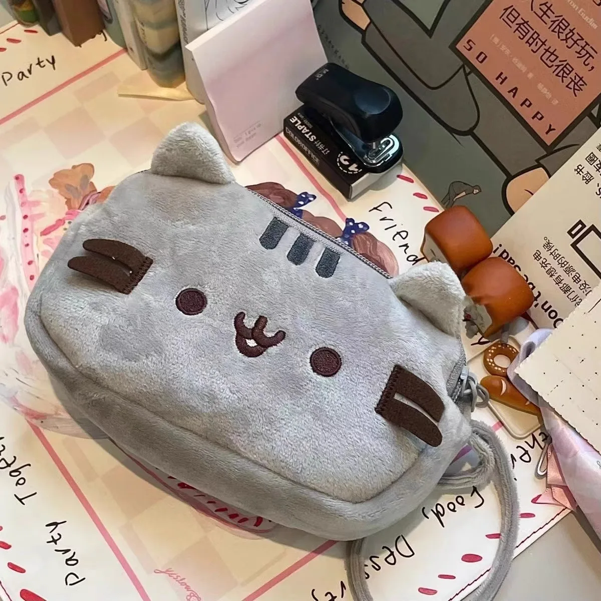 nouveau pusheen trousse à crayons pour enfants garçons filles sacs à livres organisateur de cadeaux sac de rangement pour étudiants fournitures de papeterie scolaire cadeau d'anniversaire