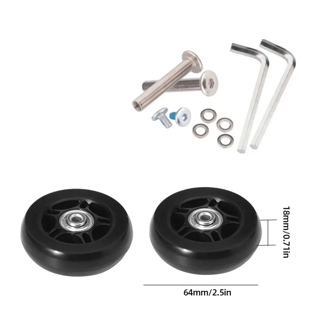 Roulettes silencieuses pour bagages de voyage, 40 à 70mm, Kit de réparation de valise Flexible et résistant à l'usure, Installation facile, forte charge