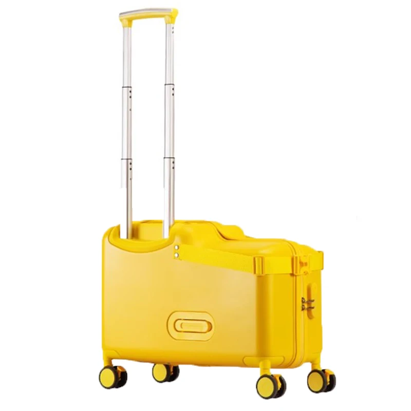 2025 nouveaux bagages pour enfants peuvent s'asseoir et monter valise cabine de voyage bagage à main boîtier de chariot de cheval en bois roues de frein valises pour enfants