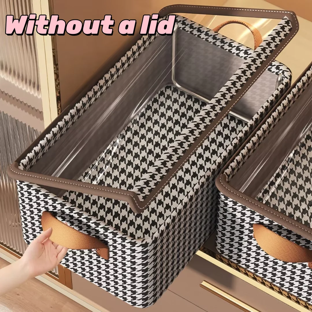 Organisateur de valise sans couvercle, panier de rangement pliable avec poignée, boîte de rangement de bureau pour chambre à coucher, dortoir, 1 pièce