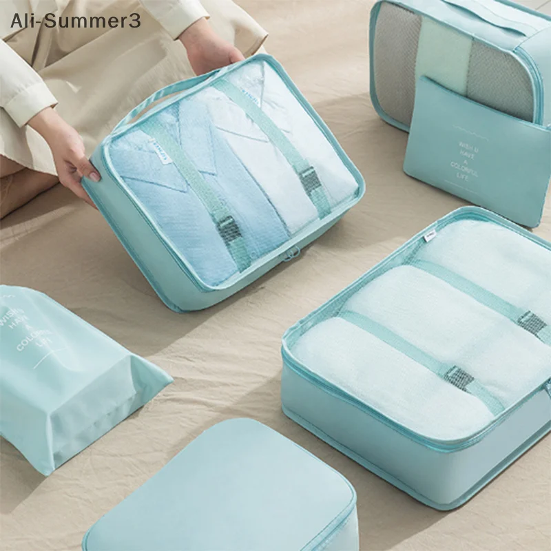 organisateur de voyage de grande taille, 7 pièces, valise portable, vêtements, chaussures, sac de maquillage, organisateur de bagages, sac de rangement de voyage
