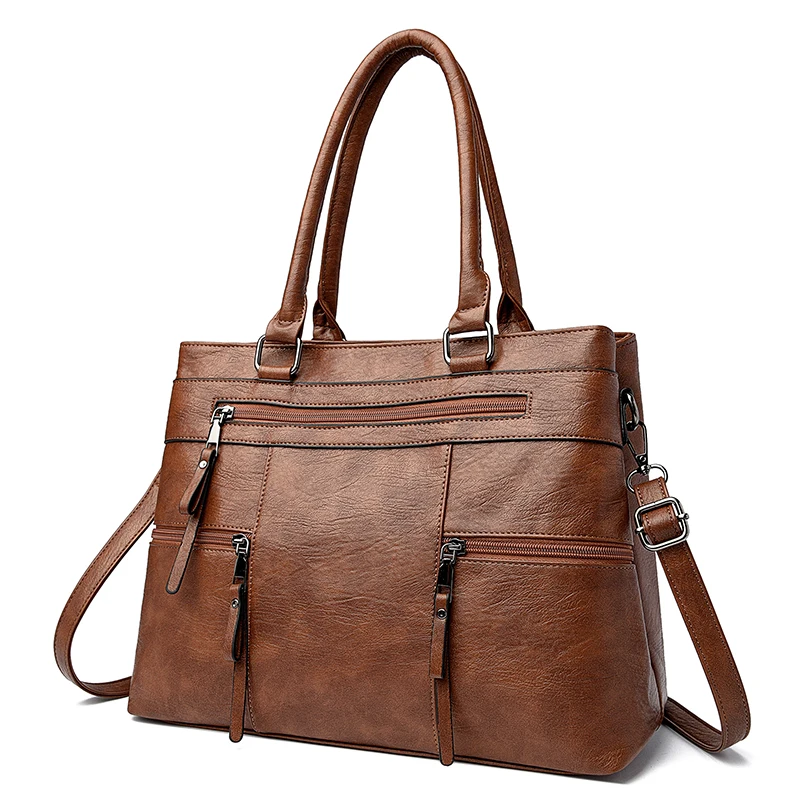 sac à main femme sac à main vintage avec bandoulière amovible fermeture éclair, sac de travail et de voyage durable