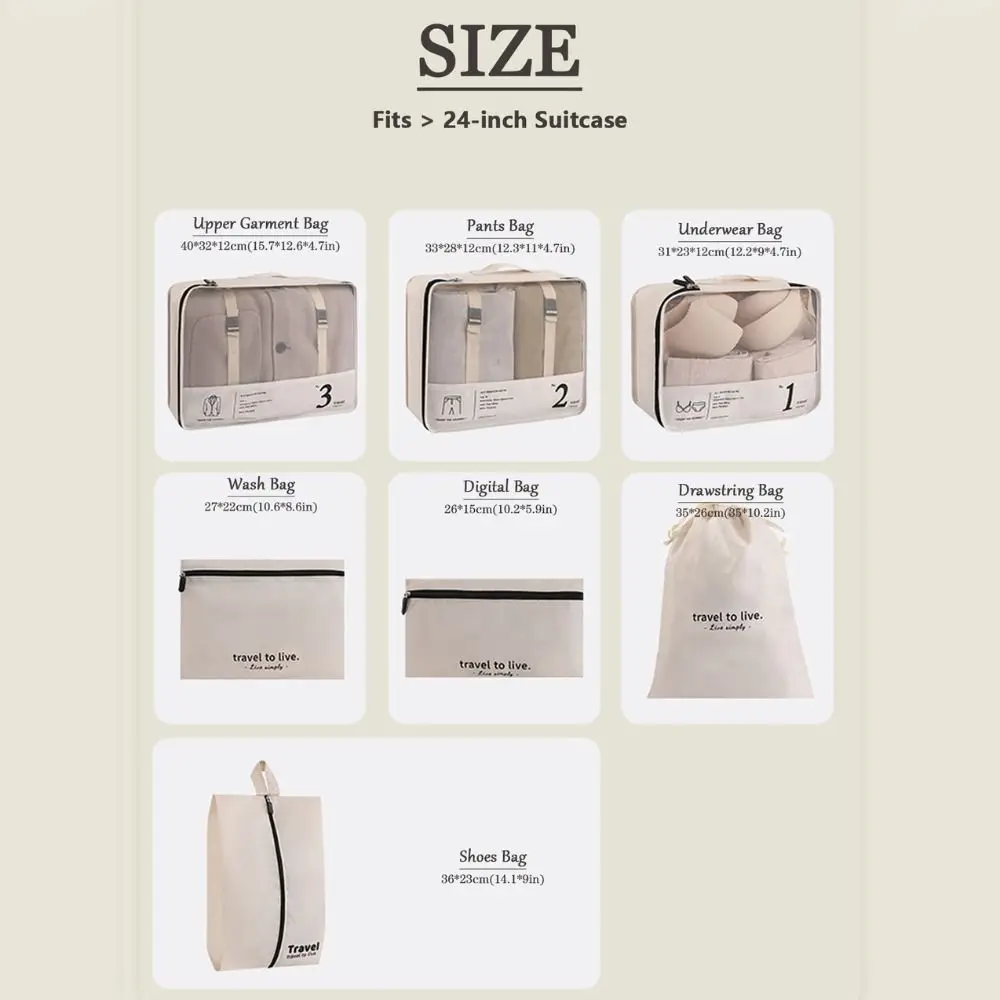 sac de cubes d'emballage à compression de voyage étanche, résistant à l'usure, gain de place, valise, organisateur de vêtements, durable et épais