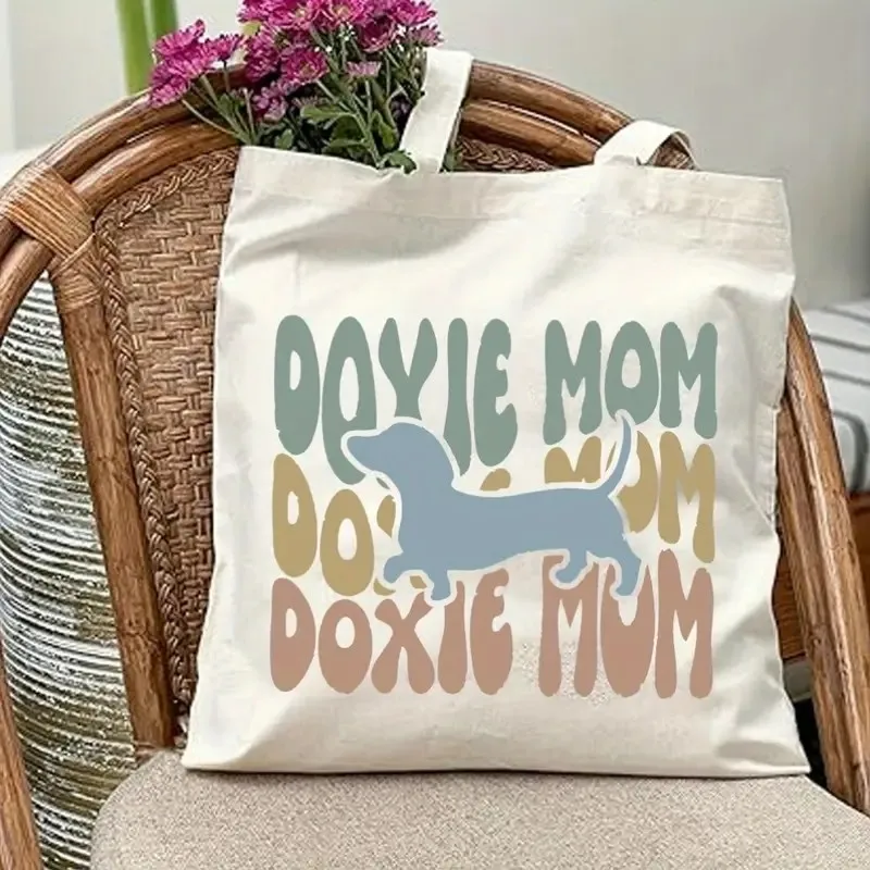 sac fourre tout chic en toile teckel – sac à main durable et élégant y2k de grande capacité pour le shopping, les voyages, les pique niques et les fêtes