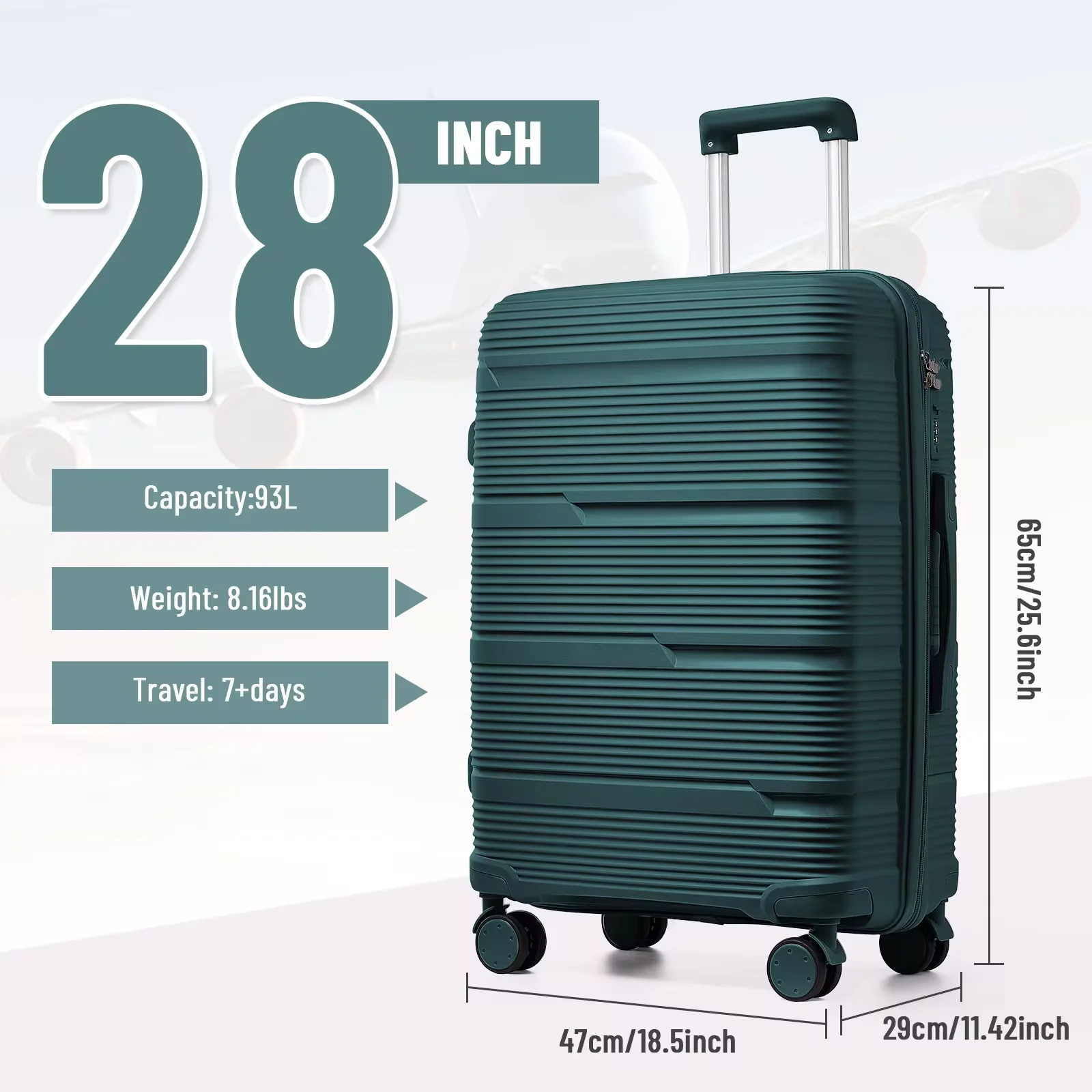 2024 nouveau design valise de voyage roulante, femmes hommes continuer boîtier de chariot de voyage 20 pouces,