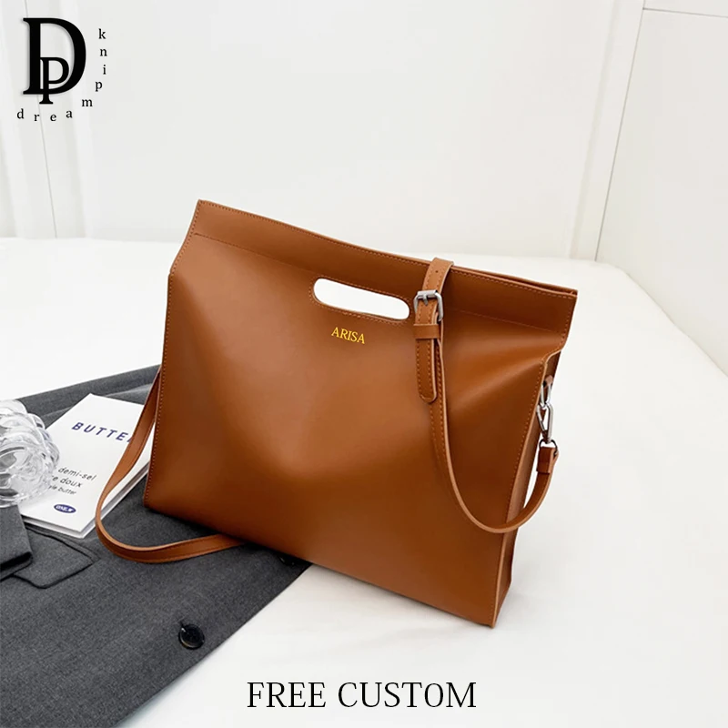 sac à main en cuir de grande capacité pour ordinateur portable, sacoche design de luxe à la mode, nom personnalisé, bureau d'affaires, 03, étui à bombes croisées, pour femme