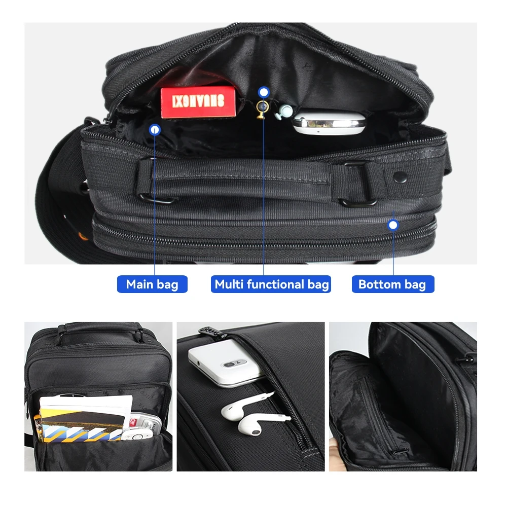 sac à bandoulière hommes sacs à main messager petite mallette d'affaires grande capacité multifonction mode décontracté étanche