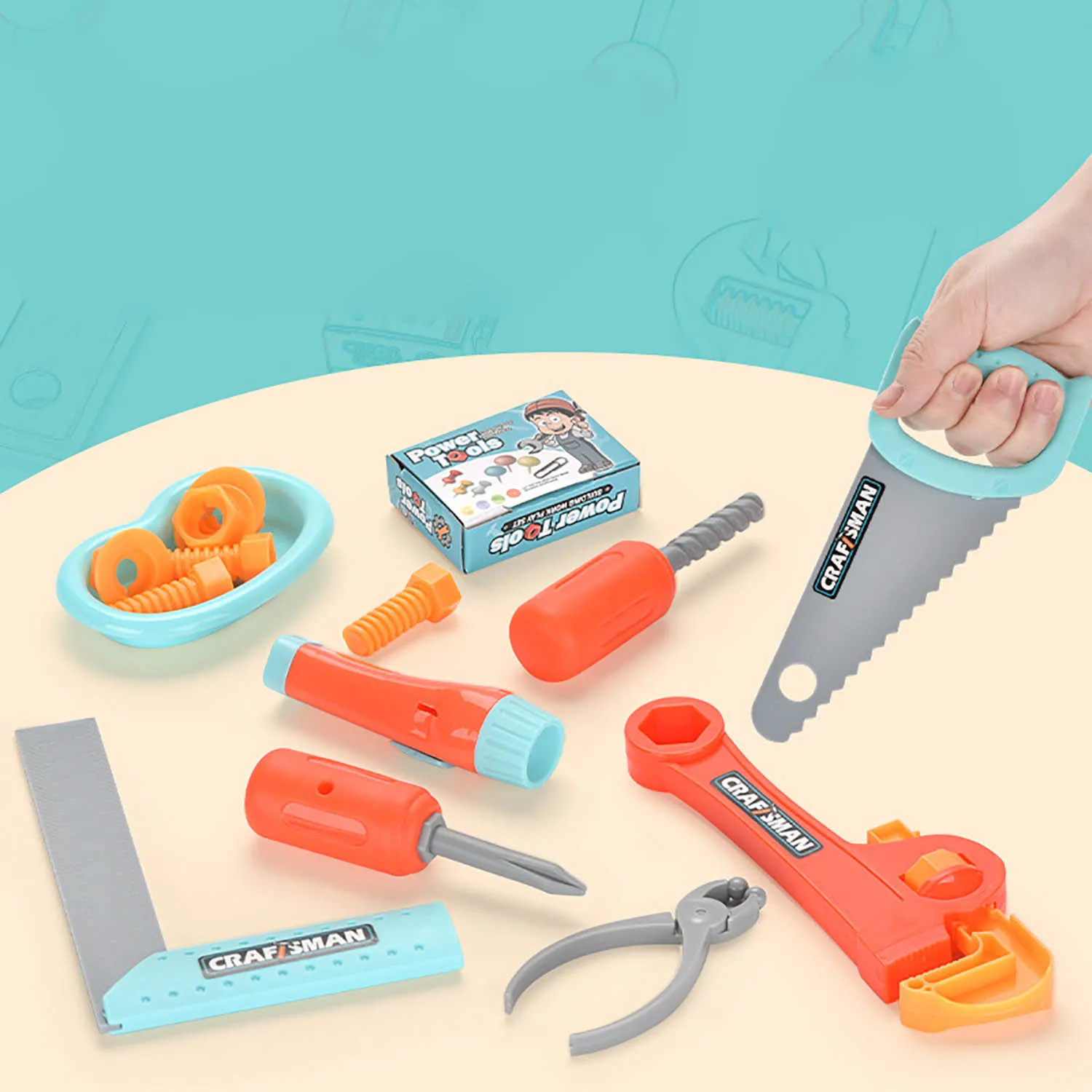 valise à outils pour enfants, bricolage, maison d'assemblage, boîte de rangement d'outils de réparation de jouets