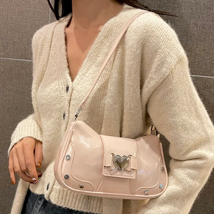 sacs à main de luxe sous les bras pour femmes, sacs à ati elles pour filles, sacs y2k, cuir pu, imperméables, design d'amour, épicé, initié, 2023
