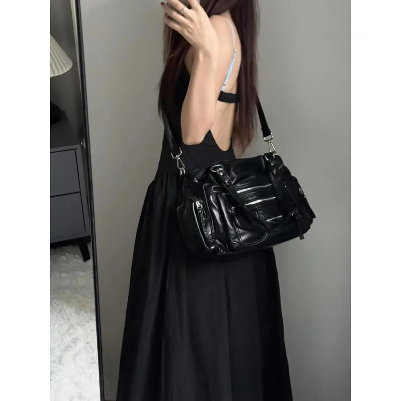 vintage noir sacs à bandoulière sac à main femmes haute rue poche chic y2k sac à main femme harajuku décontracté sacs à bandoulière 2025
