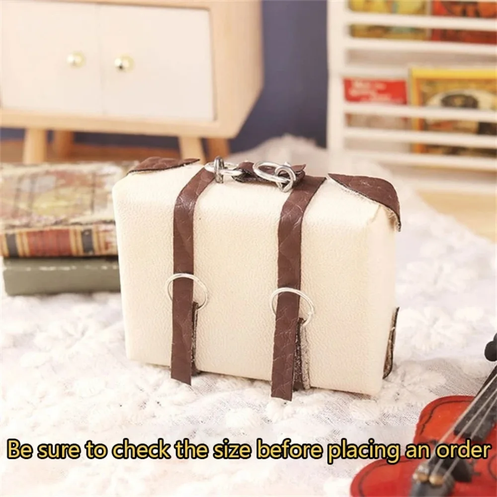 meubles de maison de poupée, bagages en cuir miniature, mini valise portable, modèle