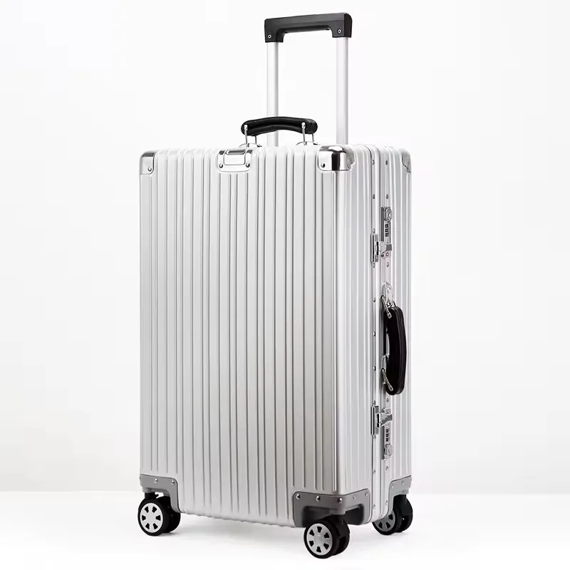 Valise de voyage luxueuse en alliage d'aluminium-magnésium, nouveau Style, roue muette de haute qualité, chariot à bagages roulants de 20/24/26/29 pouces