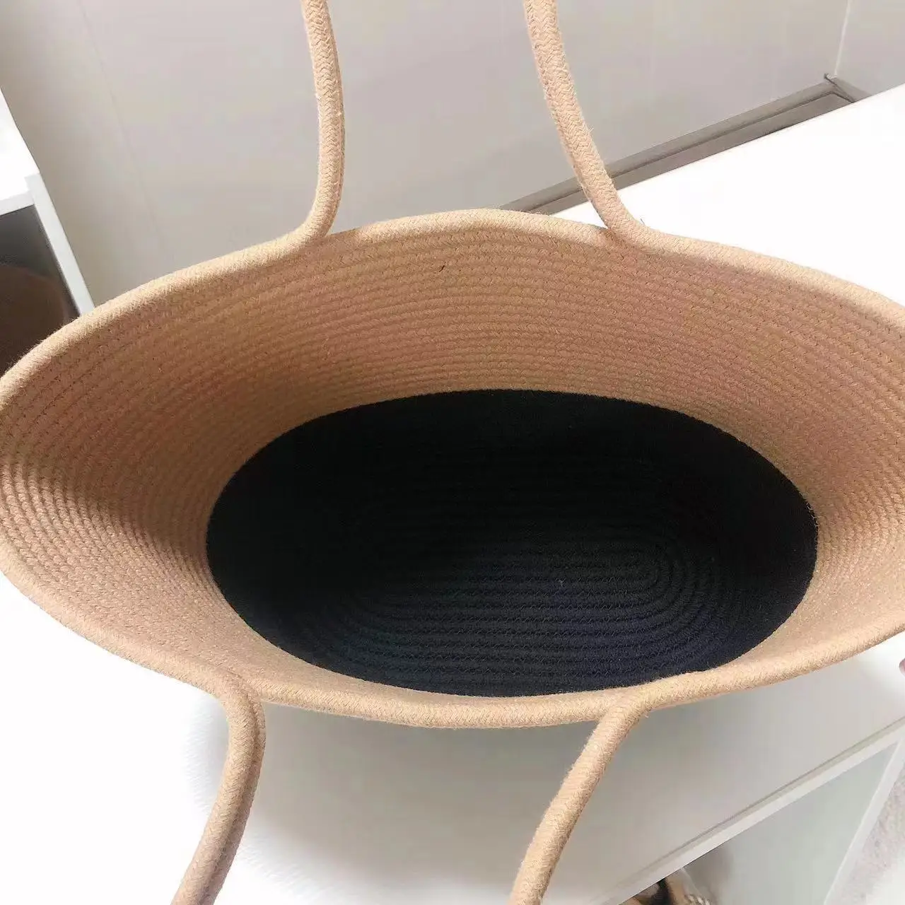 sac panier en corde de coton fabriqué à la main, sac à bandoulière de plage de style bohème, fourre tout frais et doux pour femmes, sac à main polyvalent d'été