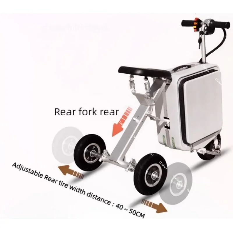 valise à bagages pliante pour scooter électrique à 3 roues, pour adultes, léger, scooter de mobilité parent enfant avec siège pour voyage