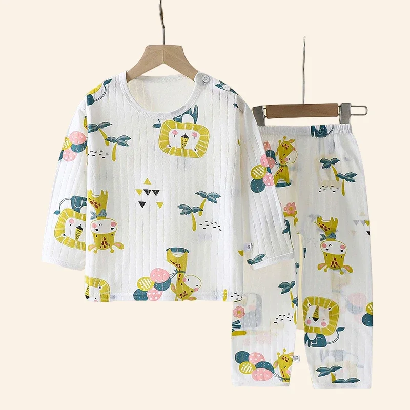 ensembles pour enfants coton enfants vêtements à manches longues/courtes maison vêtements de nuit vêtements pour enfants garçon fille automne hiver hauts pantalons costumes