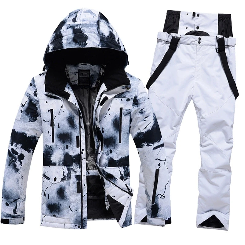 vêtements de combinaison de neige pour hommes et femmes, pantalons imperméables à bretelles d'hiver, salopette de ski et de snowboard, veste et pantalon d'hiver glacé