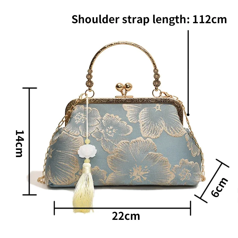 sac à bandoulière brodé de style chinois, sac à main élégant rétro, petit sac carré de luxe pour fête de mariage, pochette de soirée de styliste pour femmes