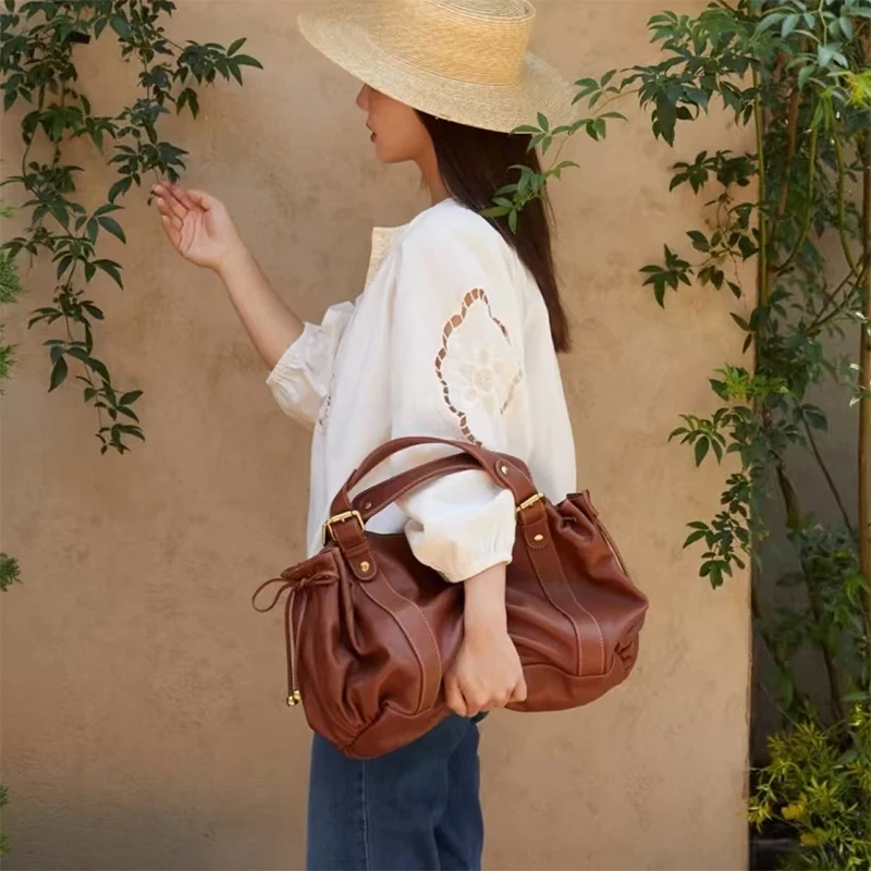 sac à main de créateur pour femmes, sac fourre tout rétro plissé en pu souple de grande capacité pour les déplacements, sac de luxe vintage east west pour tous les jours