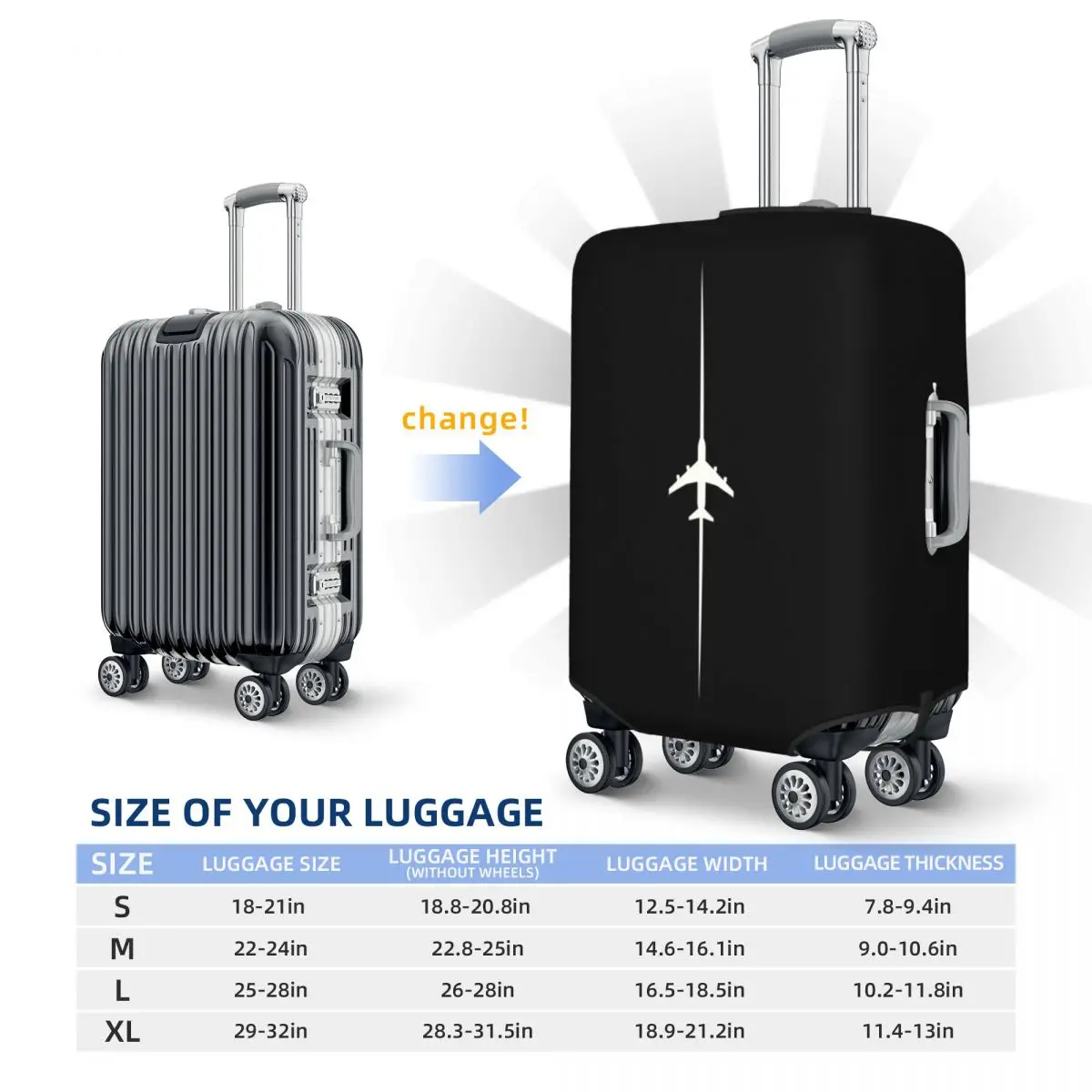 housse de protection pour bagages de voyage, avion d'aviation personnalisé, anti poussière, pour avion, aviateur, pilote, valise, adapté à 18 32 pouces