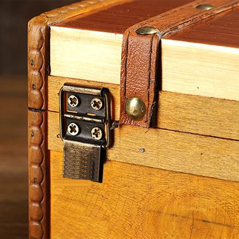 boîte de rangement en bois faite à la main avec serrure, valise vintage, coffre à bijoux de style européen, accessoires de photographie, étuis cadeaux