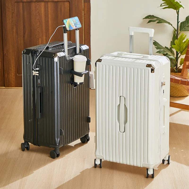 bagage 20 pouces | porte-gobelet/valise multifonctionnelle étanche, transport à main, grande capacité, roue universelle, valise simple