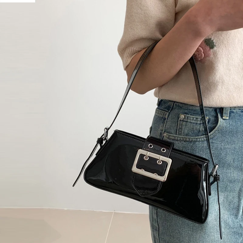 sac à main en cuir pu brillant pour femme, sac à ati elles, sac à main en cuir verni argenté, design de luxe, mode de fête, nouveau initié