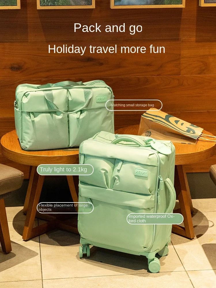 20/24 pouces nouveau bagage imperméable oxford tissu plusieurs poches valise ultra léger valises de voyage sac de cabine