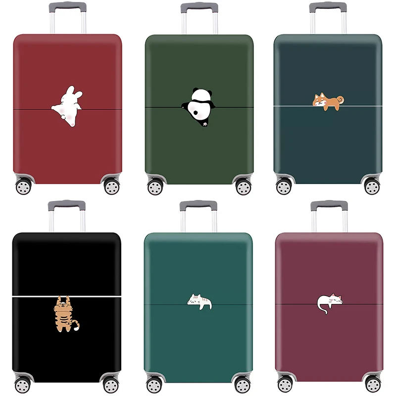 housse de protection pour bagages, imprimé d'animaux élastiques épais, combinaison pour sac de 18 à 32 pouces, housse de valise, housse de chariot, accessoires de voyage