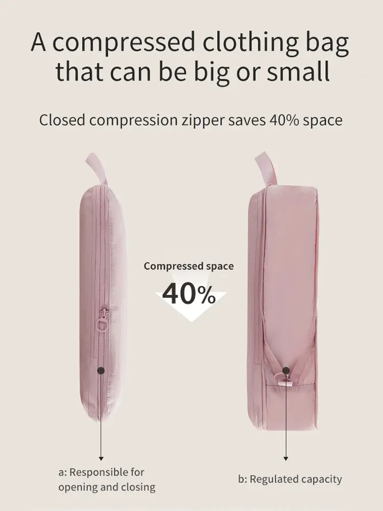 cubes d'emballage de compression de voyage, valise portable, organisateurs de vêtements, étuis de rangement de bagages étanches, sacs melbags, 2 pièces