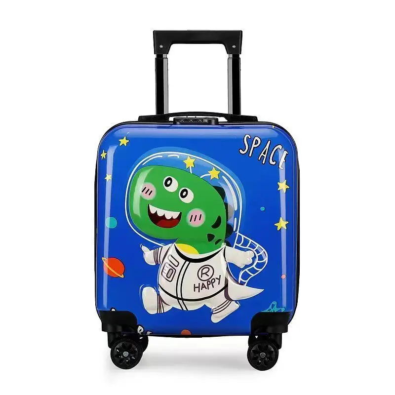 bagage pour enfants 18 pouces coffre à main pour enfants avec motifs de dessins animés double face, valise de voyage animal mignon pour garçons filles