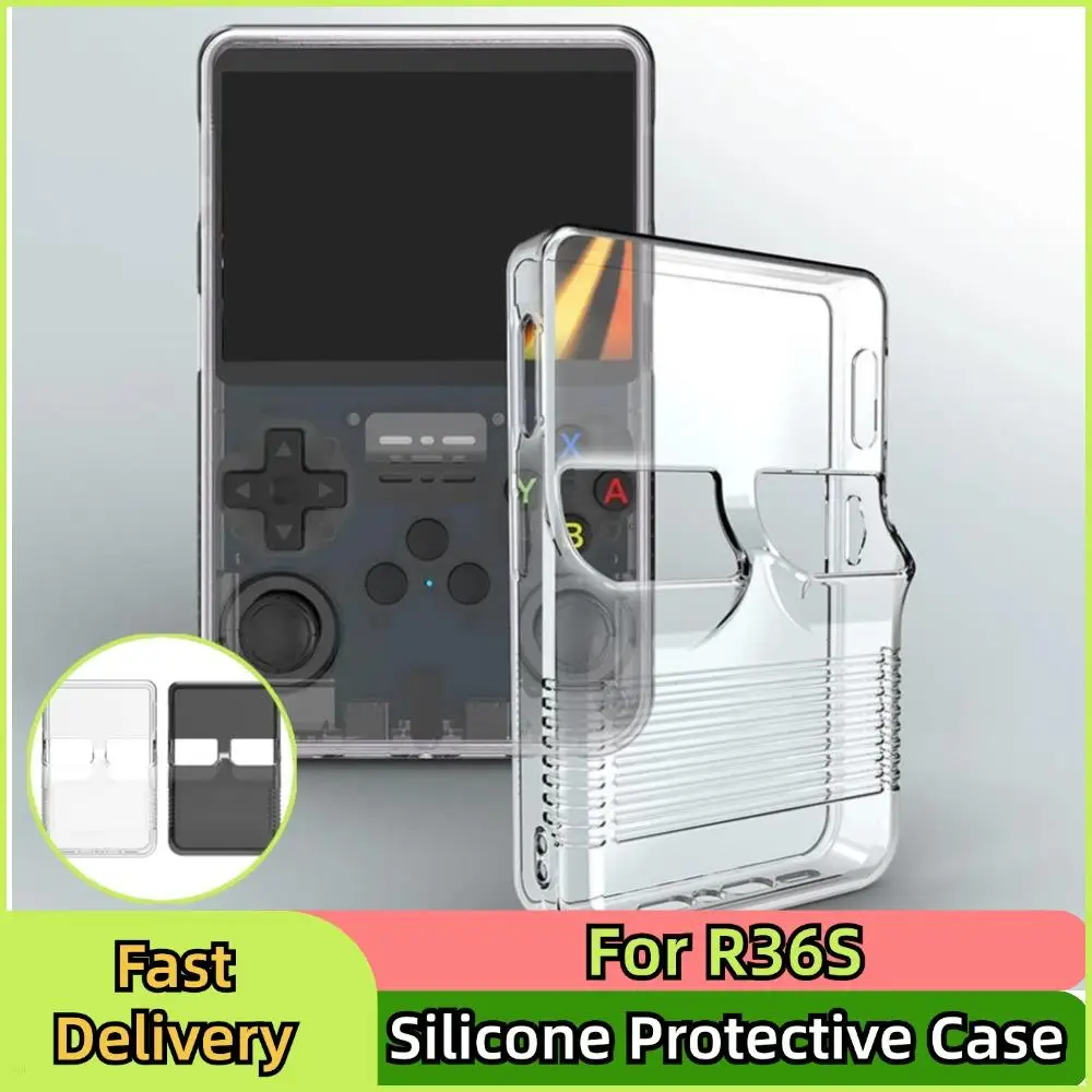 étui de protection pour console de jeu portable r36s, housse de protection en silicone, boîte de rangement anti-rayures, étui en silicone lavable pour r36s