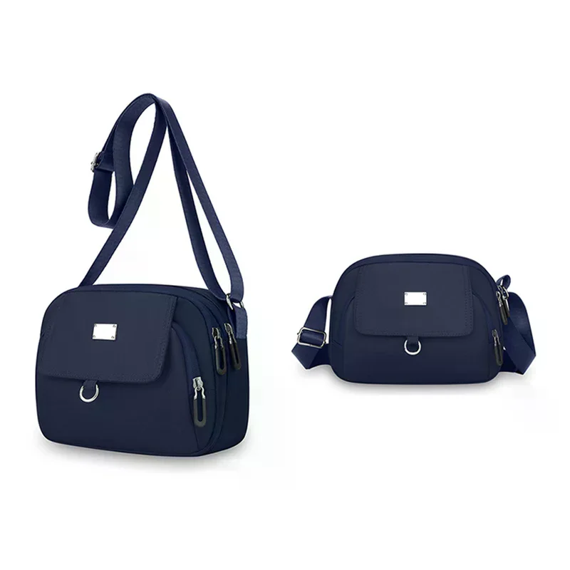 sac à bandoulière en nylon chic et léger pour femme, mini sac à main décontracté avec plusieurs pochettes zippées pour un usage quotidien