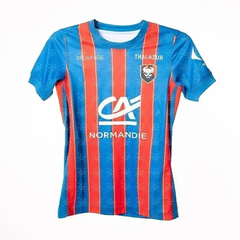 Maillot Domicile SM Caen Adulte 25-26, combinaison de Football, Style sportif, numérique 3D, pour hommes et femmes, haut Parent-enfant, manches courtes