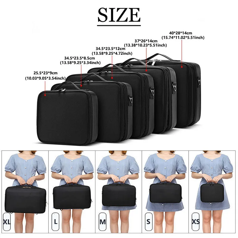 trousse de maquillage professionnelle pour femmes, boîte à outils de voyage de grande capacité pour beauté des ongles, organisateur de cosmétiques, valises pour boîtes de rangement de maquillage