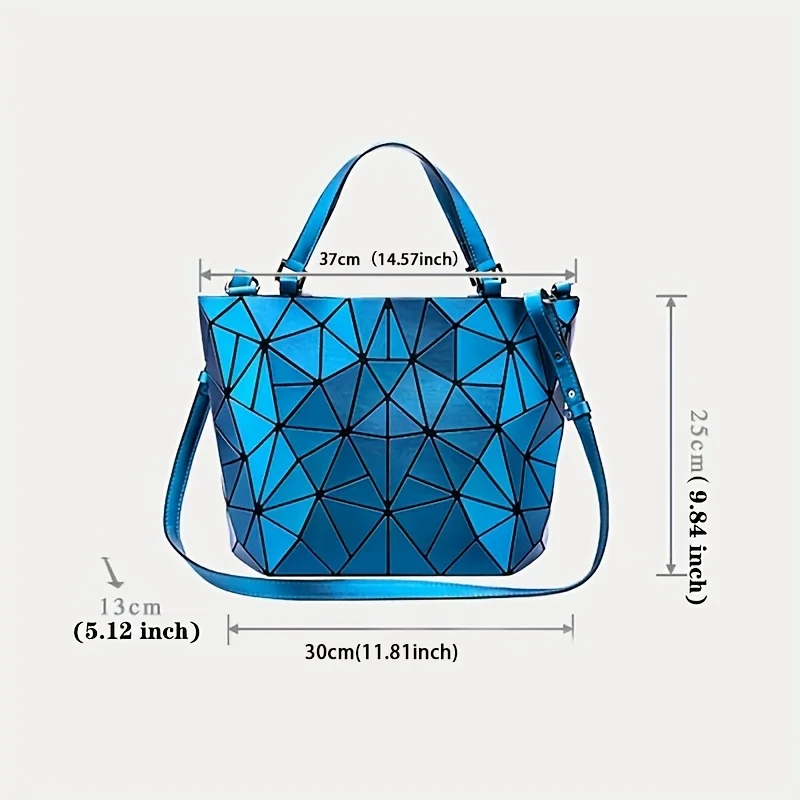 sac à main fourre tout pour femmes, sacs à bandoulière de grande capacité, sac à main géométrique mat, sac seau pliable