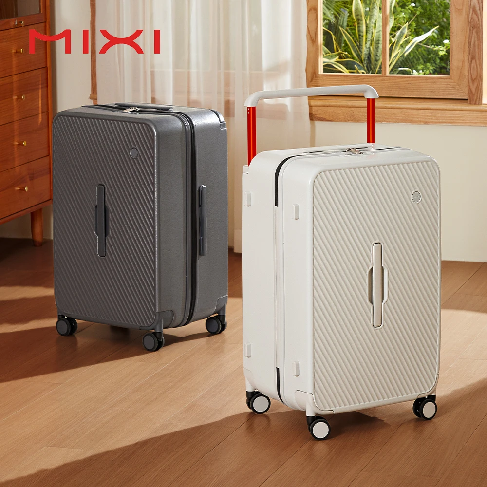 mixi valise de grande capacité boîtier de chariot 26 pouces vérifié dans dur roues roulantes bagages large poignée valises de voyage coffre