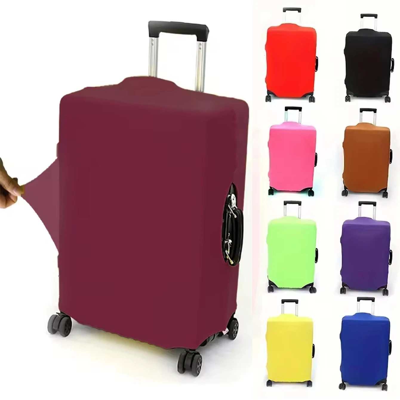 Housse de protection pour bagages, épaisse, élastique, solide, combinaison à fermeture éclair pour sac de 18 à 32 pouces, housse de valise, housse de chariot, accessoires de voyage