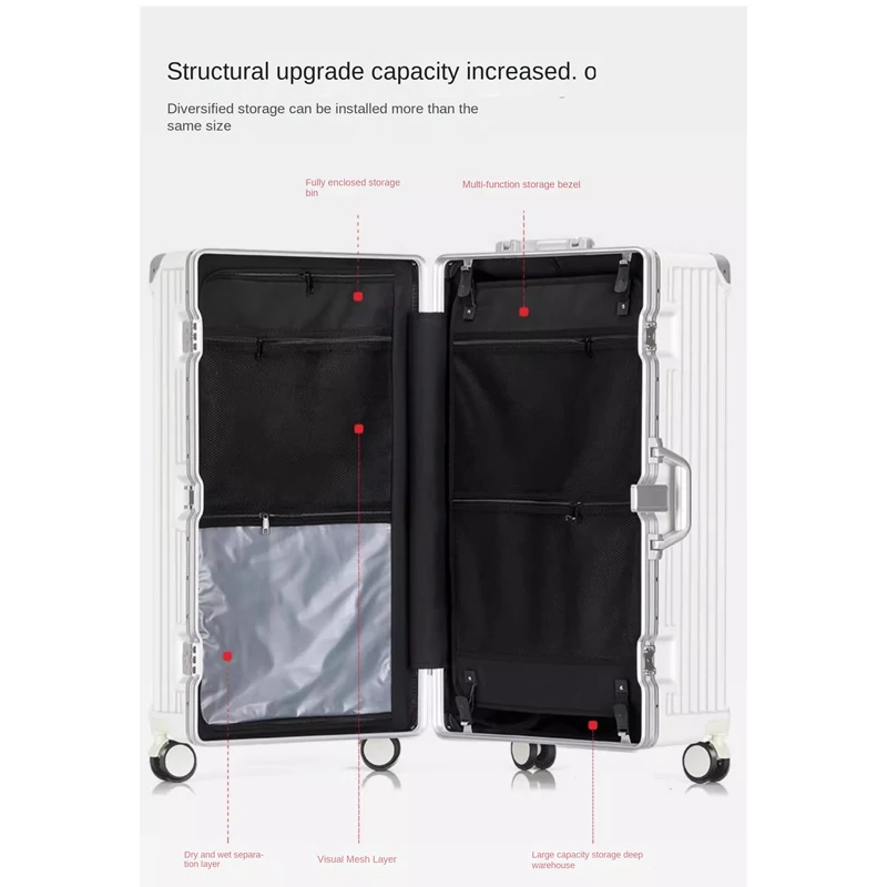 valise de grande capacité, 28/30/32 pouces, bain respirant, cadre Épais durable, valise trolley
