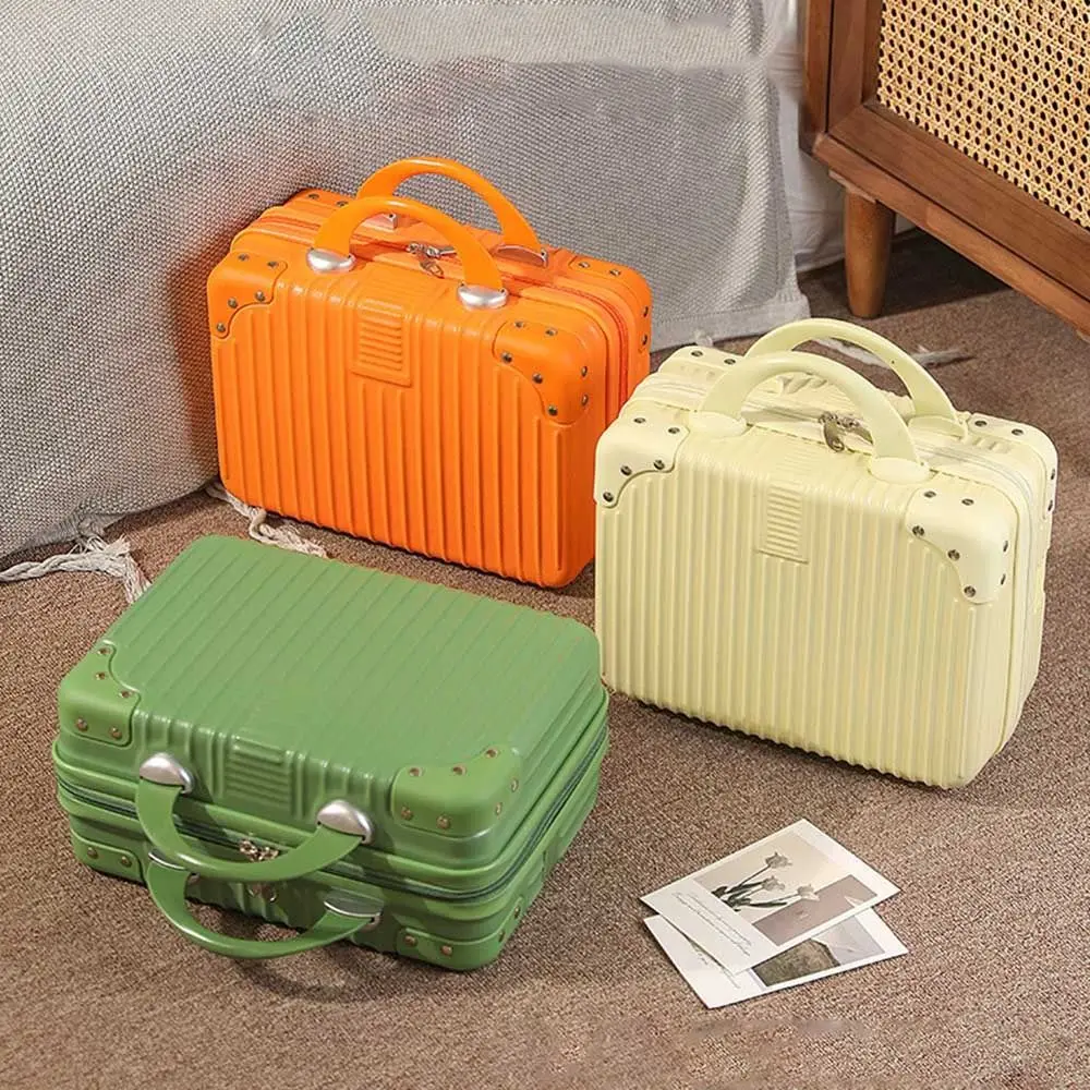 Mini valise de voyage de 14 pouces, boîte à cosmétiques, organisateur de bagages à main, étui de maquillage, petite boîte à mot de passe, étui d'embarquement