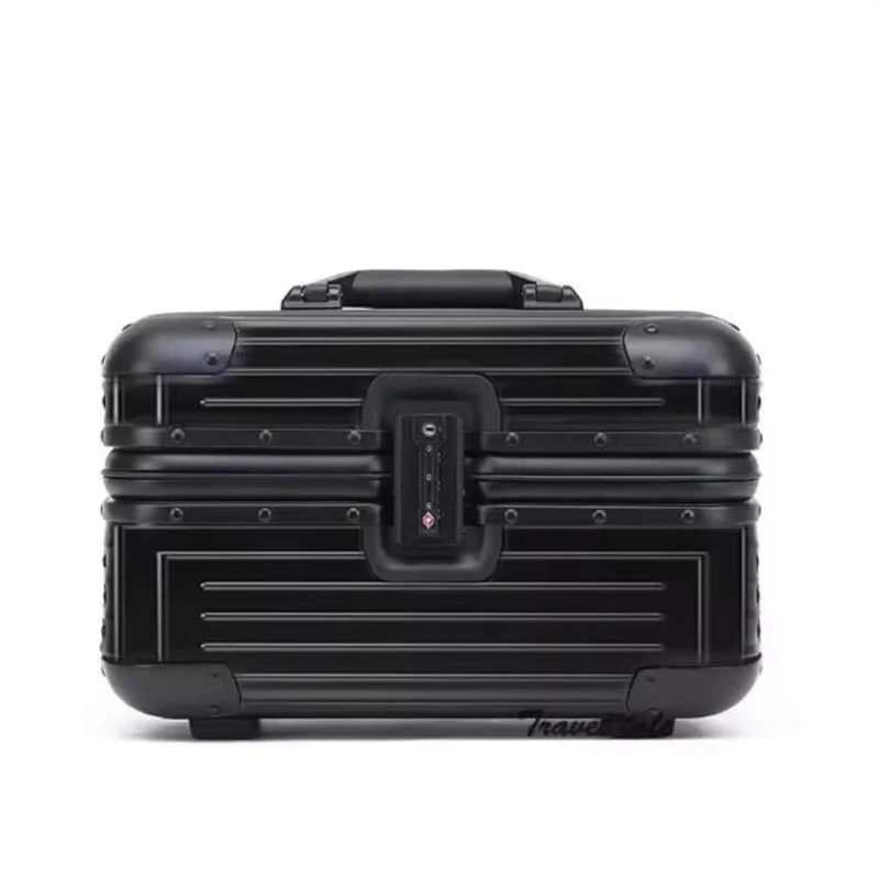 petite valise à main en aluminium, cabine dure, étui à cosmétiques, bagage personnel furtif