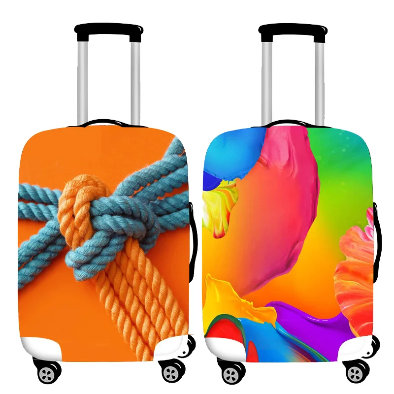 juste de bagage épaisse graffiti coloré, housse de bagage élastique, housse de bagage, étui anti-poussière, accessoires de voyage, convient à la valise de 19 à 32 pouces
