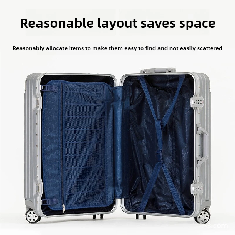 ensemble de bagages en alliage d'aluminium et magnésium, valise de voyage 20" et 28" avec serrure tsa, légère et durable